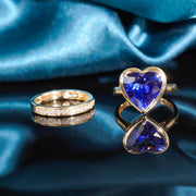 Natural Royal Blue Color Tanzanite Stone Ring 5.63ct, Diamond 0.24ct 18K Gold